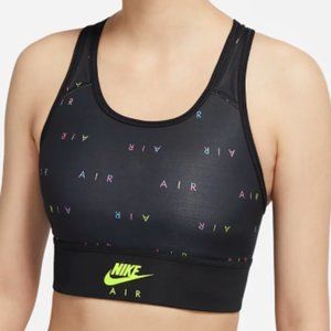 NWT Nike Air Swoosh Medium-Support Sports Bra Logo Print Sz
